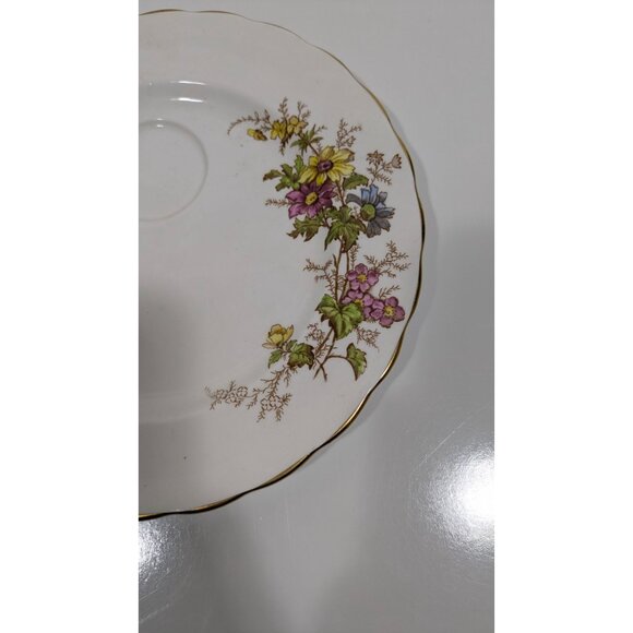 Rosina Bone China Luncheon Plate Floral Pattern Gold Trim Vintage - Picture 6 of 8